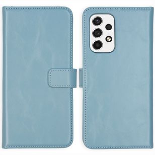 Selencia Echt Lederen Bookcase Samsung Galaxy A53 - Air Blue