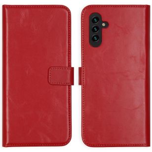 Selencia Echt Lederen Booktype Samsung Galaxy A13 (5G) - Rood