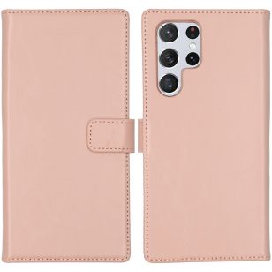 Selencia Echt Lederen Bookcase Samsung Galaxy S22 Ultra - Dusty Pink