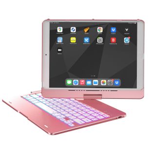 Accezz 360 Slim Keyboard Bookcase iPad 9 (2021) 10.2 inch / iPad 8 (2020) 10.2 inch / iPad 7 (2019) 10.2 inch - Rosé Goud