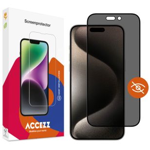 Accezz Gehard Glas Privacy Screenprotector iPhone 15 Pro
