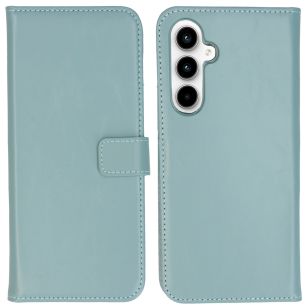 Selencia Echt Lederen Bookcase Samsung Galaxy A55 - Air Blue