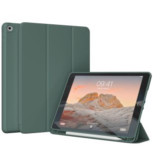 Accezz Smart Silicone Bookcase iPad 9 (2021) / iPad 8 (2020) / iPad 7 (2019) - Donkergroen
