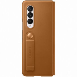Samsung Leather Flip Cover Galaxy Z Fold3 - Bruin