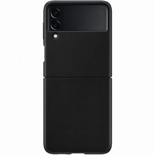 Samsung Leather Backcover Galaxy Z Flip 3 - Zwart