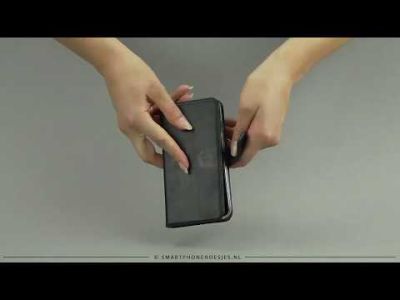 Selencia Echt Lederen Bookcase Samsung Galaxy A8 (2018) - Zwart