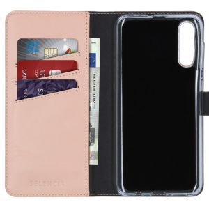Selencia Echt Lederen Bookcase Samsung Galaxy A50 / A30s - Roze