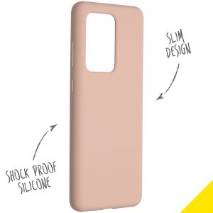 Accezz Liquid Silicone Backcover Samsung Galaxy S20 Ultra - Roze