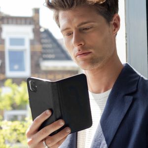 Selencia Echt Lederen Bookcase Samsung Galaxy S20 Plus - Zwart