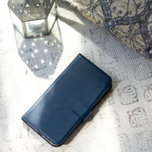Selencia Echt Lederen Bookcase Huawei P Smart - Blauw