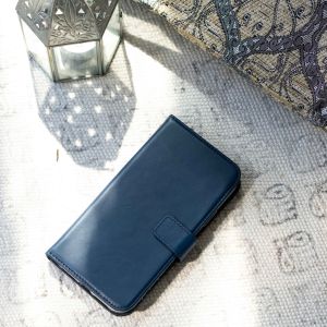 Selencia Echt Lederen Bookcase Samsung Galaxy A42 - Blauw
