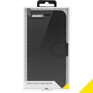 Accezz Wallet Softcase Bookcase Motorola One Vision - Zwart