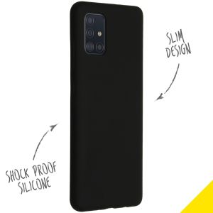 Accezz Liquid Silicone Backcover Samsung Galaxy A51 - Zwart