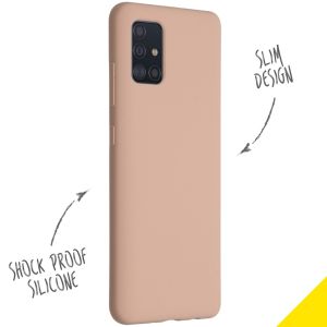 Accezz Liquid Silicone Backcover Samsung Galaxy A51 - Roze