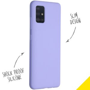 Accezz Liquid Silicone Backcover Samsung Galaxy A51 - Paars
