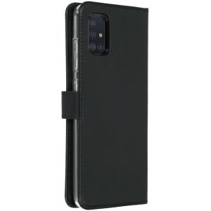 Selencia Echt Lederen Bookcase Samsung Galaxy A51 - Zwart