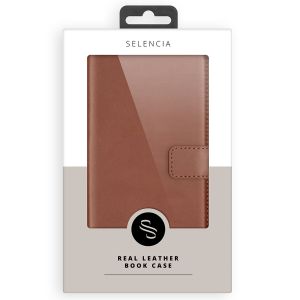 Selencia Echt Lederen Bookcase Samsung Galaxy A51 - Lichtbruin