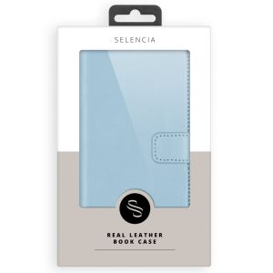 Selencia Echt Lederen Bookcase Samsung Galaxy S10 - Lichtblauw