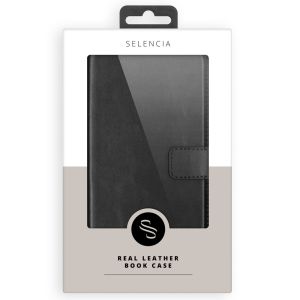 Selencia Echt Lederen Bookcase Samsung Galaxy A20e - Zwart