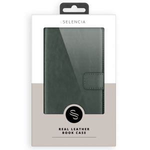Selencia Echt Lederen Bookcase Samsung Galaxy A20e - Groen