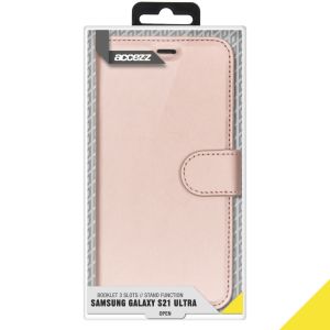 Accezz Wallet Softcase Bookcase Galaxy S21 Ultra - Rosé Goud