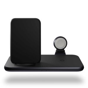 Zens Draadloos oplaadstation 4-in-1 - Aluminium Serie - Draadloze stand + Apple Watch - Zwart