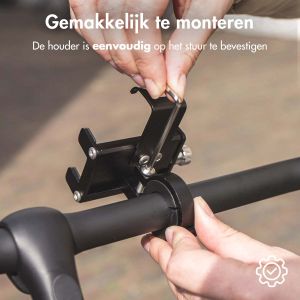 Accezz Telefoonhouder fiets - Verstelbaar - Universeel - Aluminium - Zwart