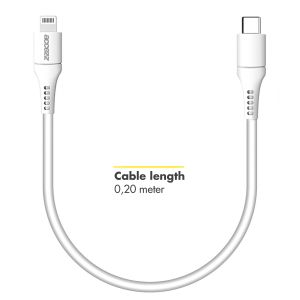 Accezz Lightning naar USB-C kabel - MFi certificering - 0,2 meter - Wit