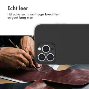 Accezz Leather Backcover met MagSafe iPhone 12 Pro Max - Zwart