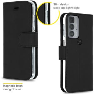 Accezz Wallet Softcase Bookcase Motorola Edge 20 Pro - Zwart