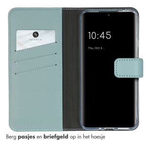 Selencia Echt Lederen Bookcase Samsung Galaxy A54 (5G) - Air Blue