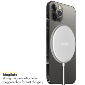 Accezz MagSafe Wireless Charger - MagSafe oplader met USB-C aansluiting - 15 Watt - Zilver