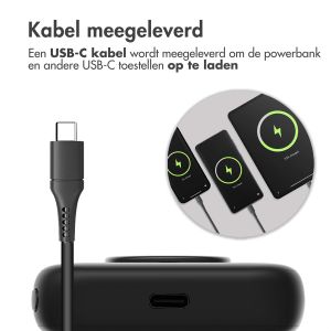 Accezz MagSafe Powerbank - 5000 mAh - Draadloze powerbank met ringhouder - Zwart