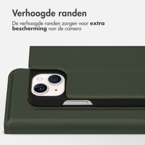 Accezz Premium Leather Slim Bookcase iPhone 13 Mini - Groen