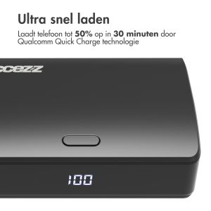 Accezz Omega Series - Powerbank - 10.000 mAh - USB-A & USB-C - Power Delivery - 35 Watt - Zwart