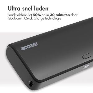 Accezz Omega Series - Powerbank - 20.000 mAh - USB-A & USB-C - Power Delivery - 35 Watt - Zwart