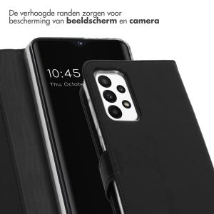 Selencia Echt Lederen Bookcase Samsung Galaxy A23 (5G) - Zwart