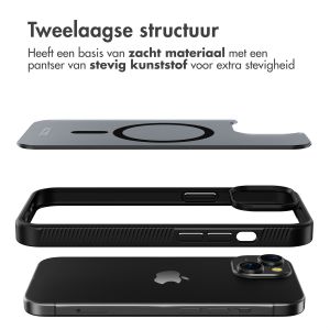 Accezz Rugged Frosted Backcover met MagSafe iPhone 15 - Zwart