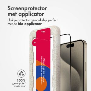 Accezz Gehard Glas Full Cover Screenprotector met applicator iPhone 15 Pro - Transparant