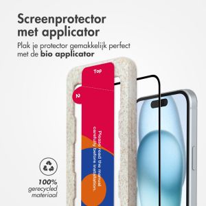 Accezz Gehard Glas Full Cover Screenprotector met applicator iPhone 15 Plus - Transparant