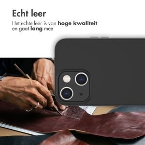 Accezz Leather Backcover MagSafe iPhone 15 Plus - Zwart