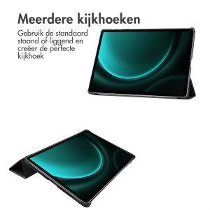 Accezz Trifold Bookcase Samsung Tab S9 FE Plus - Zwart
