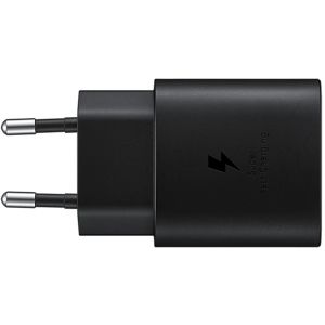 Samsung Originele USB-C naar USB-C kabel - 1 meter - 25 Watt - Zwart + Originele Fast Charging Adapter USB-C Oplader - In Fabrieksverpakking - 25 Watt - Zwart