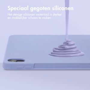Accezz Liquid Silicone Backcover met penhouder iPad Air 5 (2022) / Air 4 (2020) - Lila