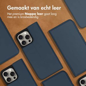 Accezz Premium Leather Slim Bookcase iPhone 15 Pro Max - Donkerblauw