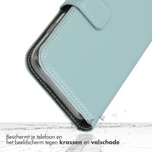 Selencia Echt Lederen Bookcase iPhone 15 Pro Max - Air Blue