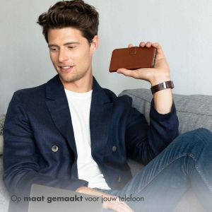 Selencia Echt Lederen Bookcase Samsung Galaxy A53 - Lichtbruin