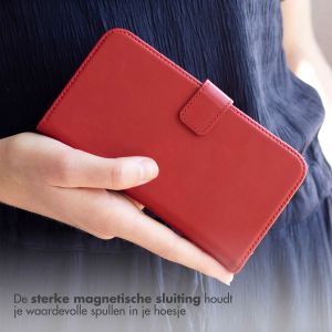 Selencia Echt Lederen Bookcase iPhone 14 Pro Max - Rood