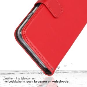 Selencia Echt Lederen Bookcase iPhone 14 Plus - Rood