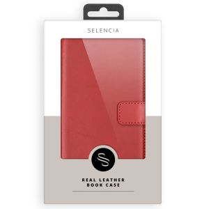 Selencia Echt Lederen Bookcase Samsung Galaxy S21 FE - Rood